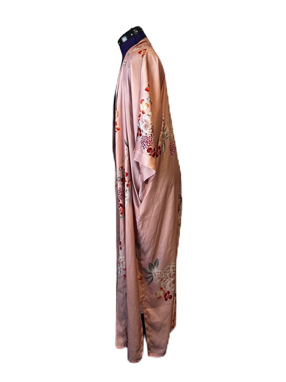 Light Pink Floral Satin Duster Robe - Picture 2 of 12